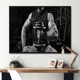 Black And White Dumbbell Gym - Aerobic & Bodybuilding Canvas Wall Art