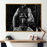 Black And White Dumbbell Gym - Aerobic & Bodybuilding Canvas Wall Art