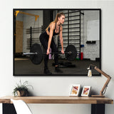 Woman Training Gym Full Shot - Aerobic & Bodybuilding Canvas Wall Art