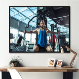 Caucasian Doing Strength Exercises - Aerobic & Bodybuilding Canvas Wall Art