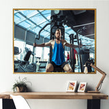 Caucasian Doing Strength Exercises - Aerobic & Bodybuilding Canvas Wall Art