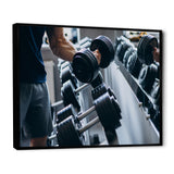 Strong Man Training At Gym - Aerobic & Bodybuilding Canvas Wall Art
