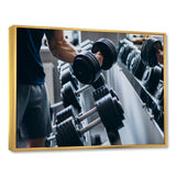 Strong Man Training At Gym - Aerobic & Bodybuilding Canvas Wall Art