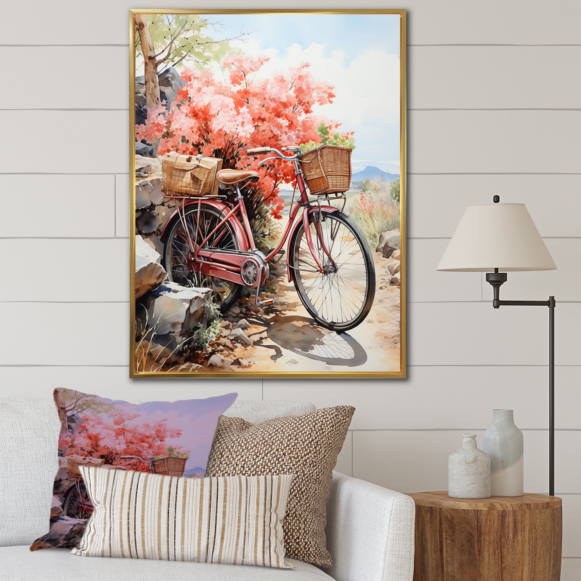 Coral Cruise Bicycle - Bicycle Canvas Wall Art