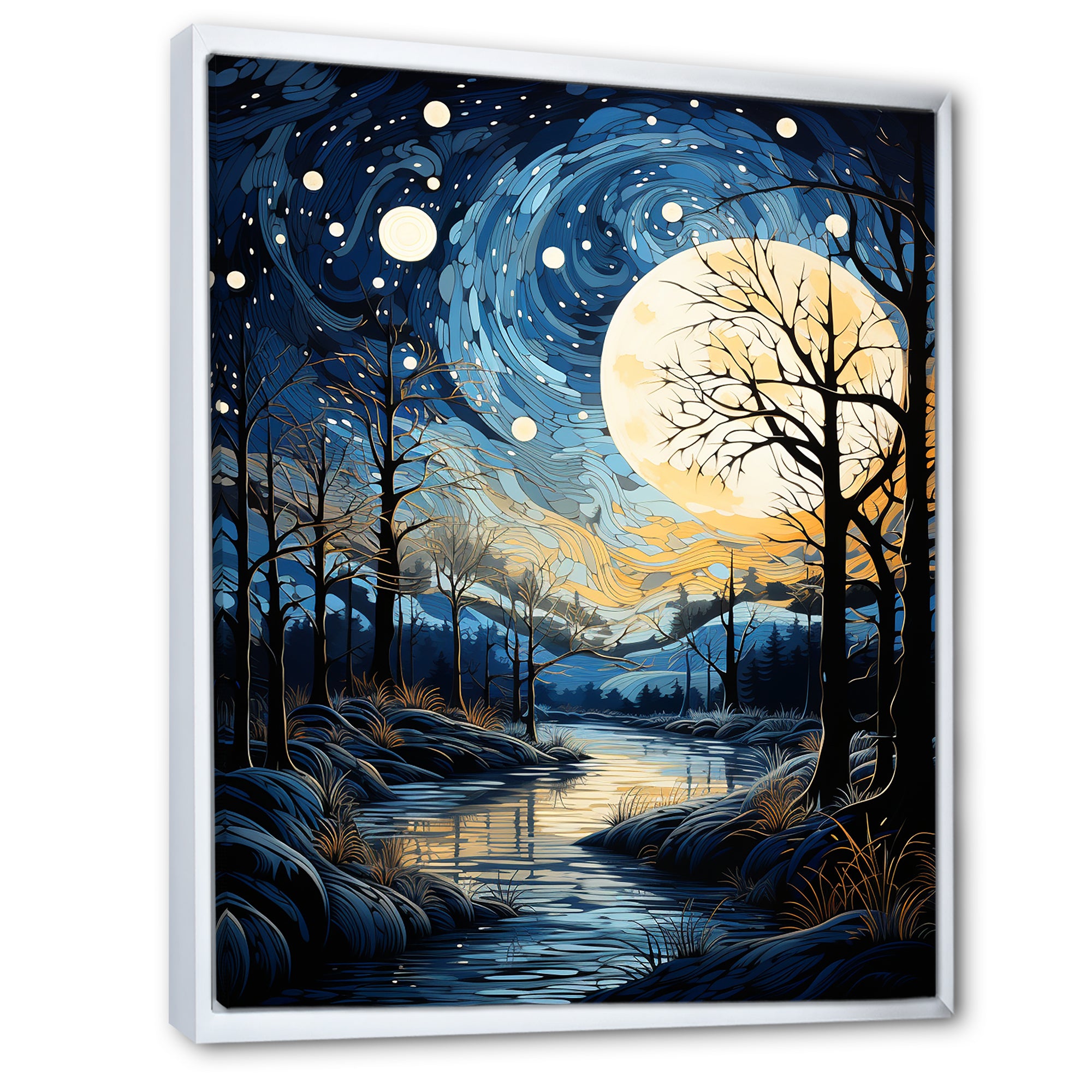 Indigo Intrigue Water Stream - Bicycle Canvas Wall Art