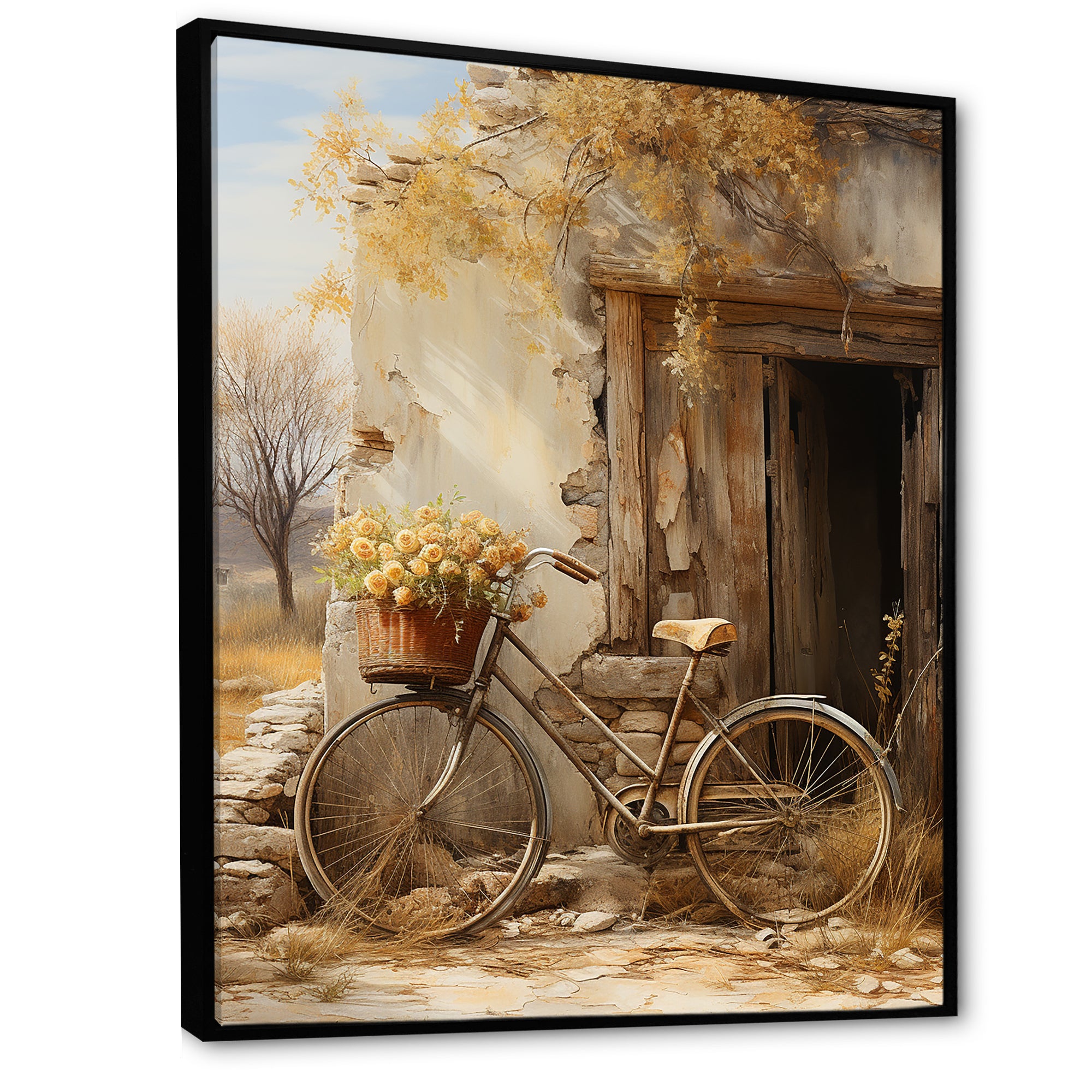 Olive Outing Vintage Bicycle - Bicycle Canvas Wall Art