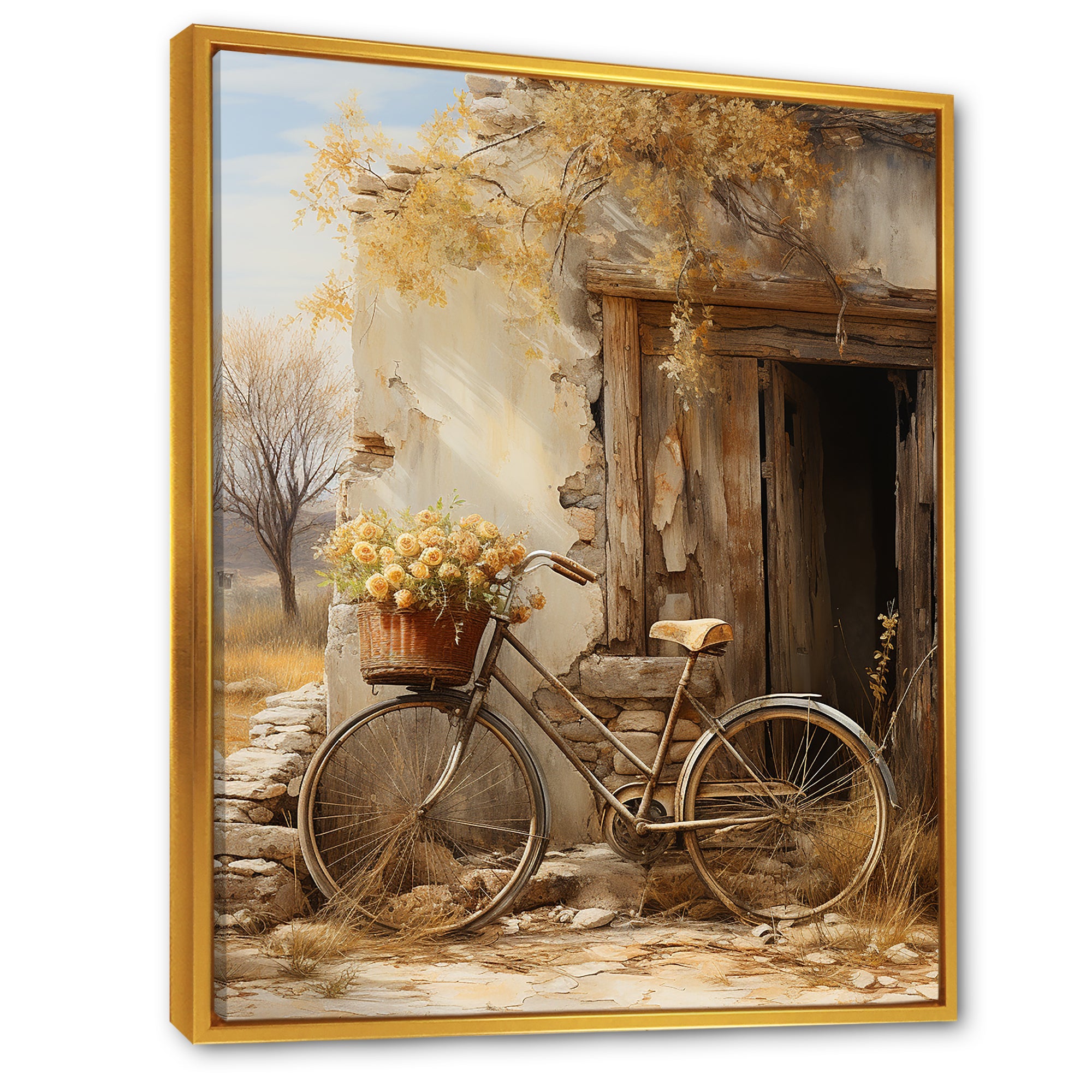 Olive Outing Vintage Bicycle - Bicycle Canvas Wall Art