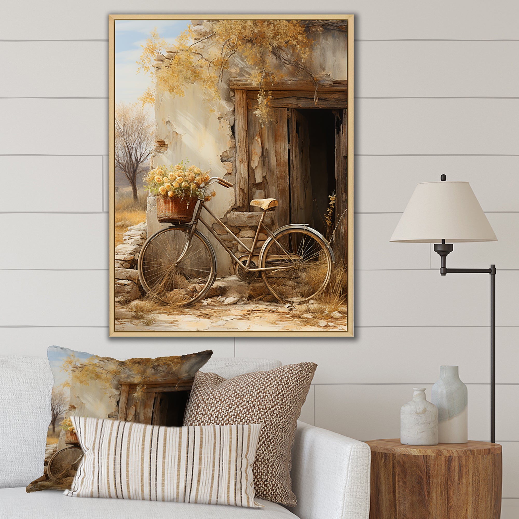 Olive Outing Vintage Bicycle - Bicycle Canvas Wall Art