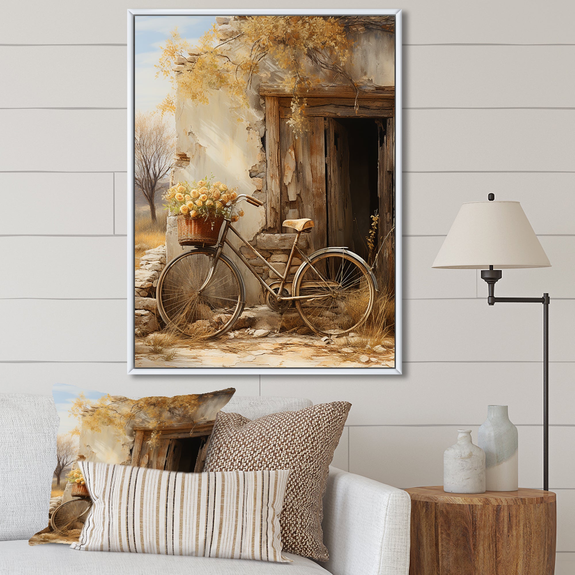 Olive Outing Vintage Bicycle - Bicycle Canvas Wall Art