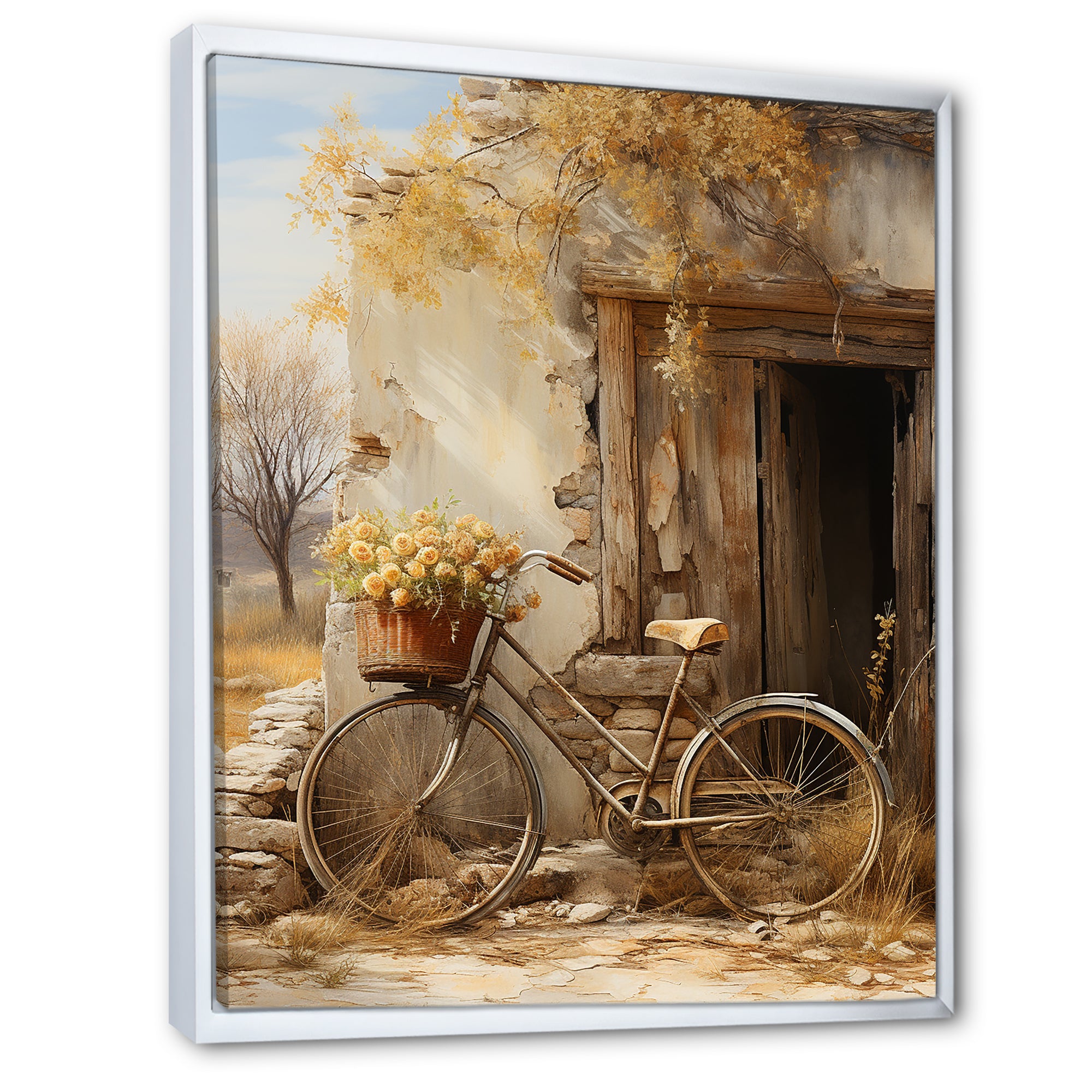 Olive Outing Vintage Bicycle - Bicycle Canvas Wall Art