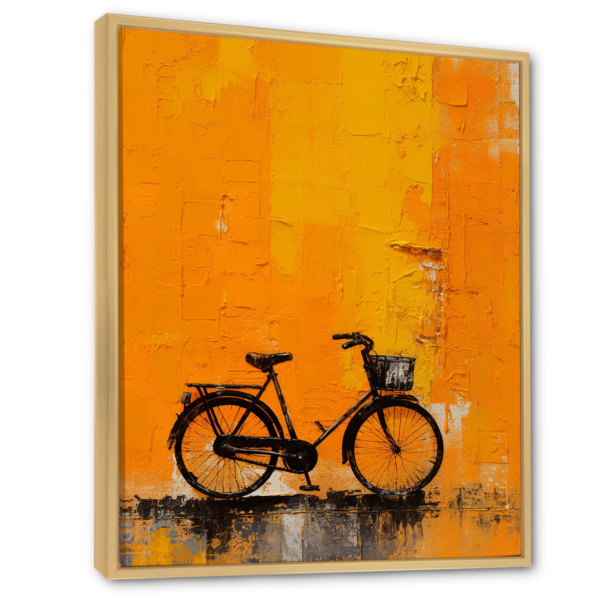Bicycle Orange Odyssey - Bicycle Canvas Wall Art
