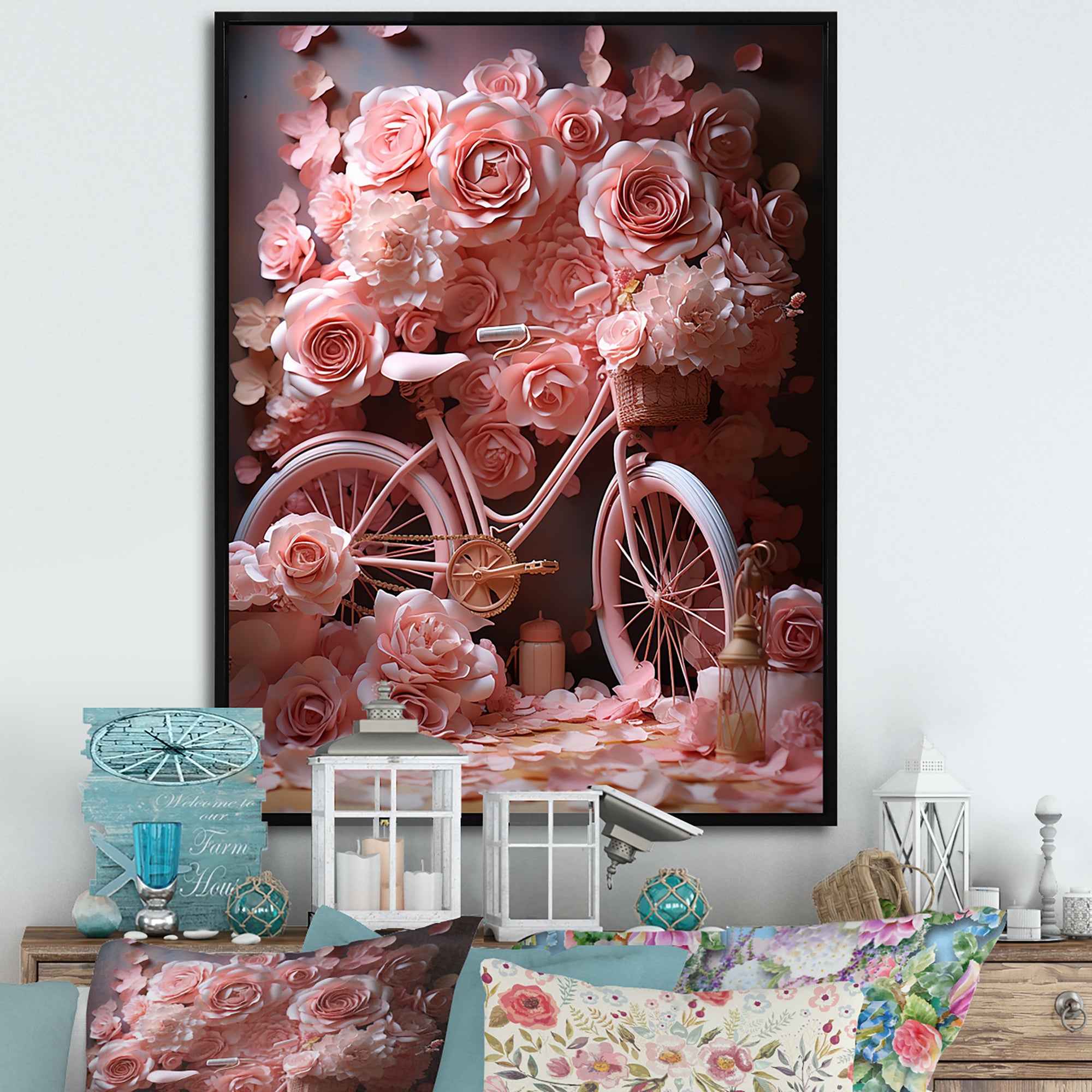 Bicycle Rose Reverie - Bicycle Canvas Wall Art