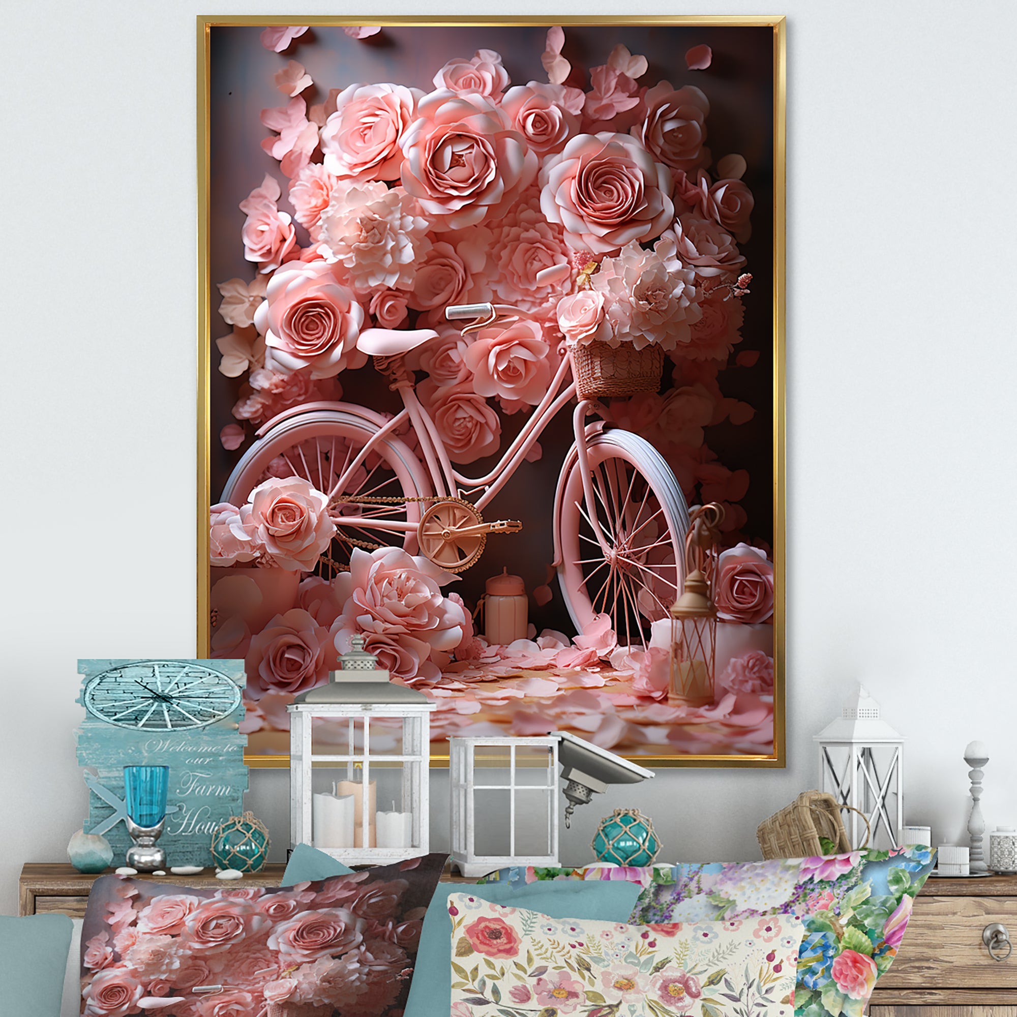 Bicycle Rose Reverie - Bicycle Canvas Wall Art