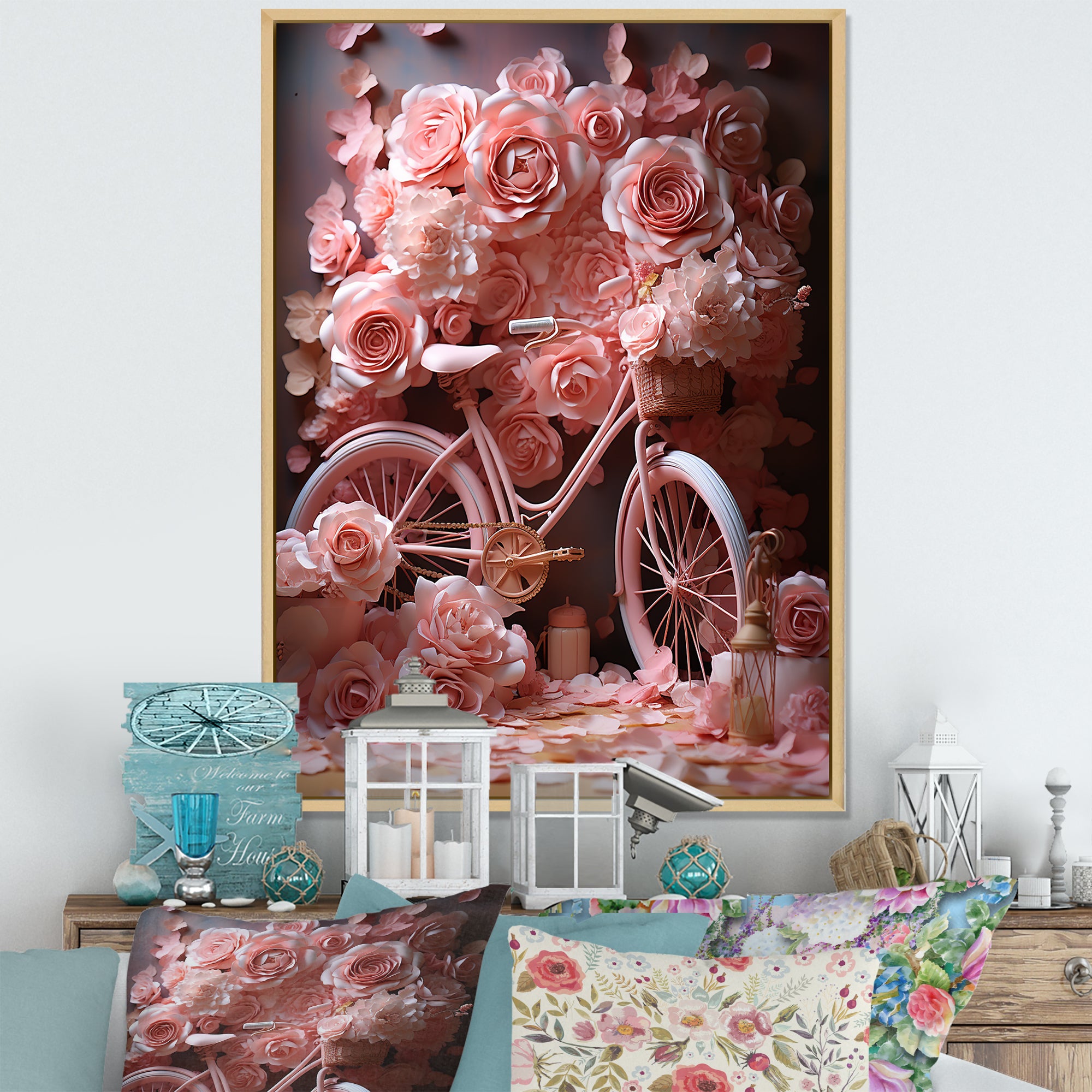 Bicycle Rose Reverie - Bicycle Canvas Wall Art