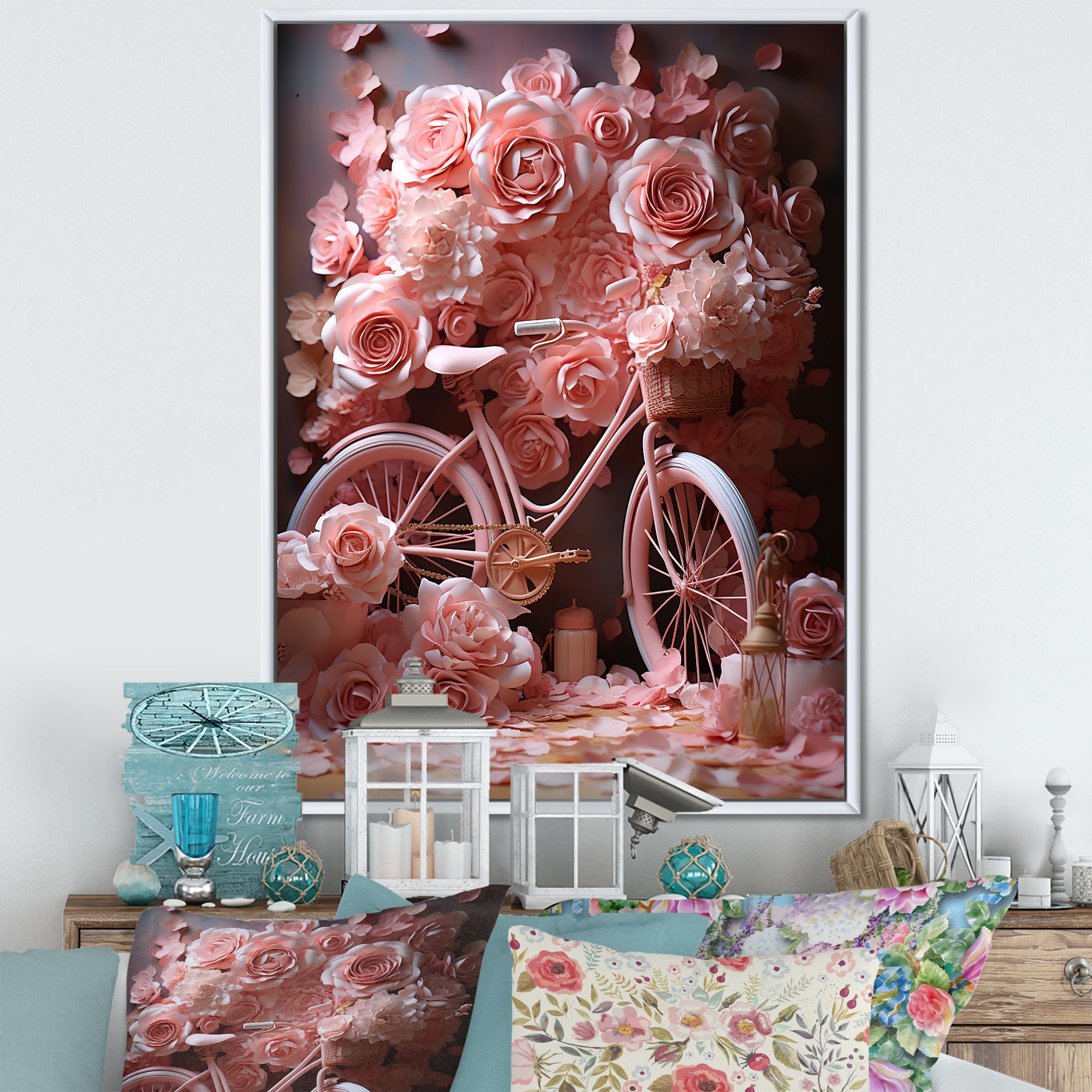 Bicycle Rose Reverie - Bicycle Canvas Wall Art