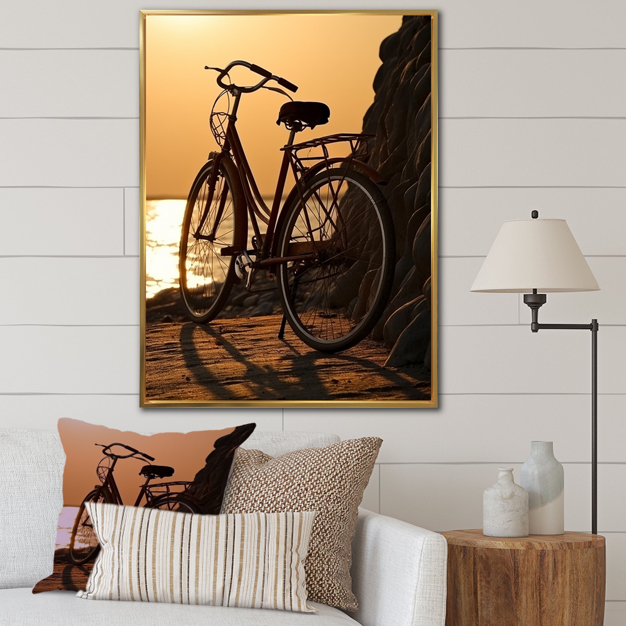 Sunset Spin - Bicycle Canvas Wall Art