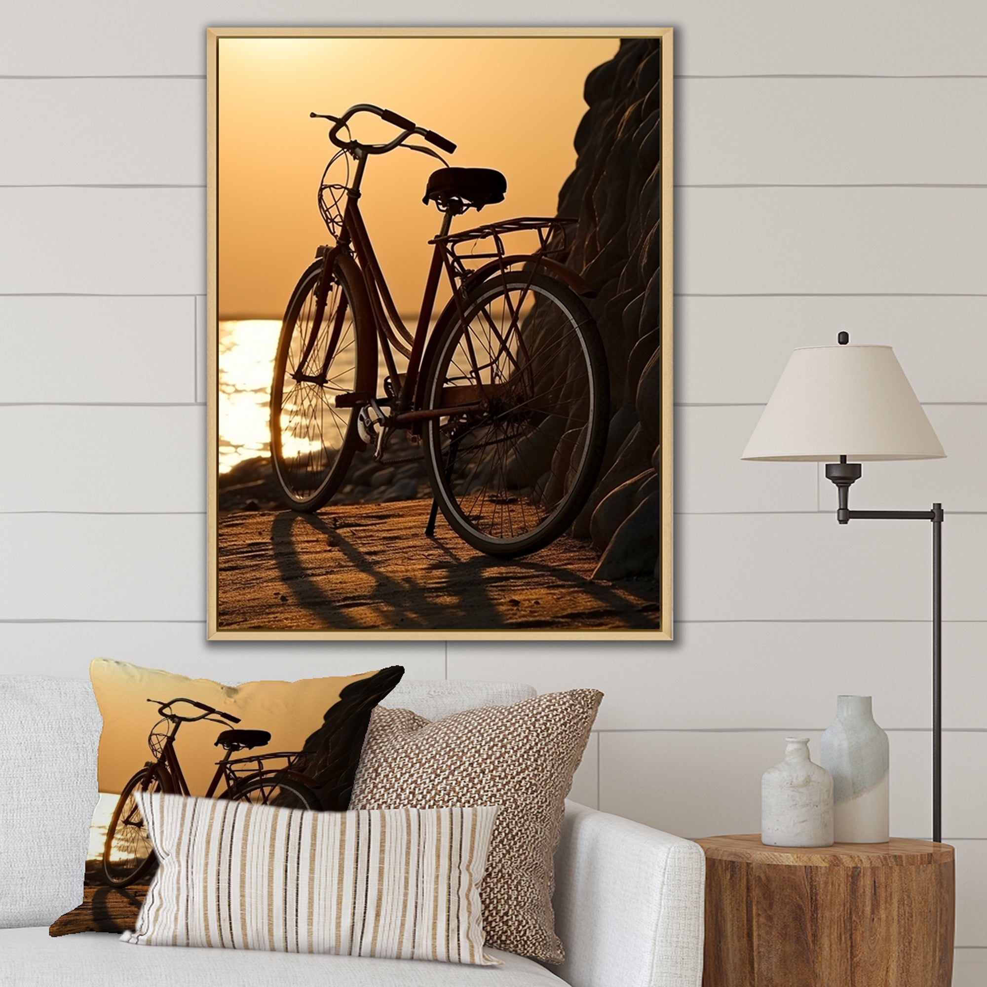 Sunset Spin - Bicycle Canvas Wall Art