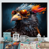 Cool Bird Abstract Aviators - Orange Bird Wall Art