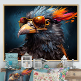 Cool Bird Abstract Aviators - Orange Bird Wall Art