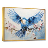Blue Hues A Serene Scene Of Birds - Bird Large Canvas Wall Art