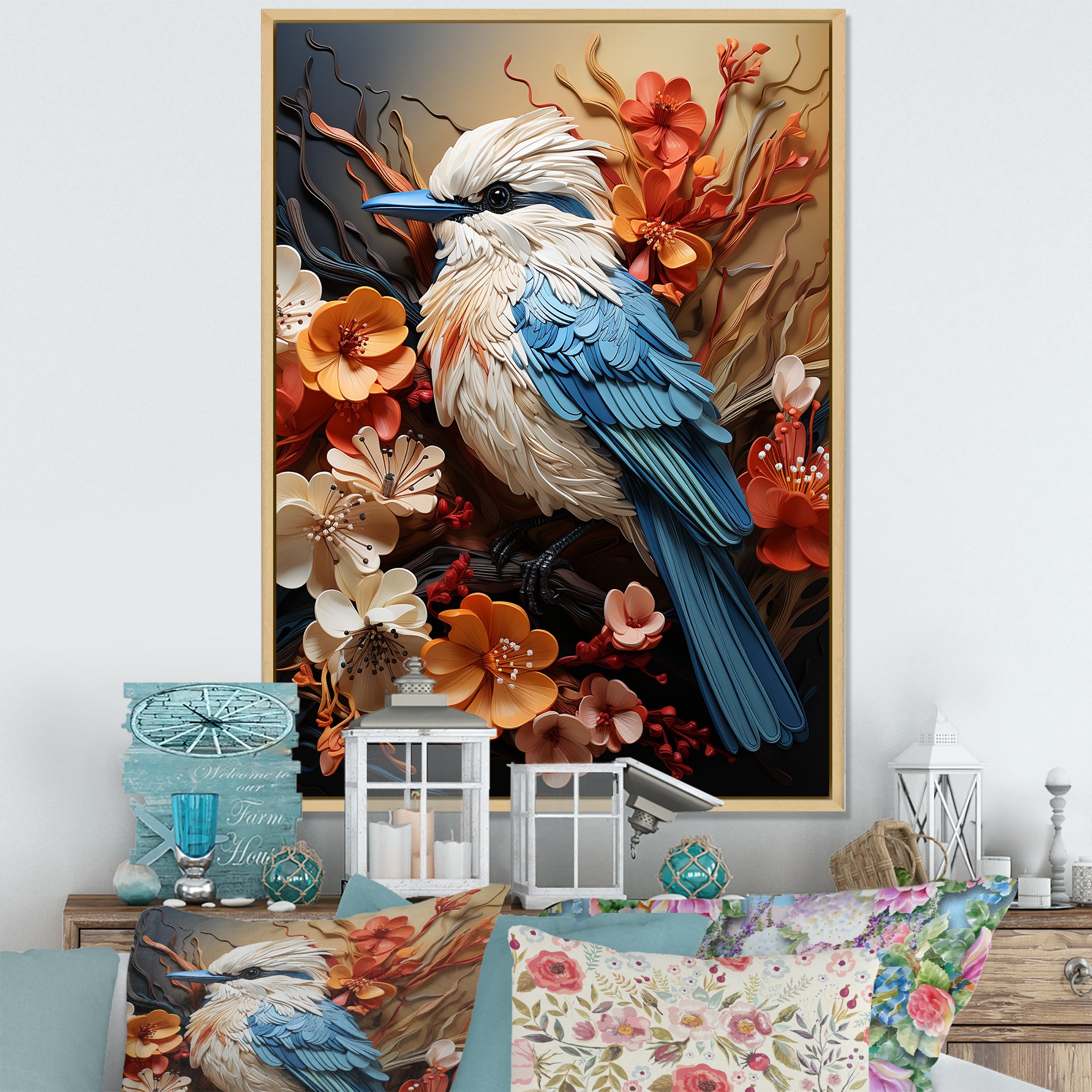 Bold Brushstrokes Convey The Freedom Of Birds - Bird Living Room Wall Art