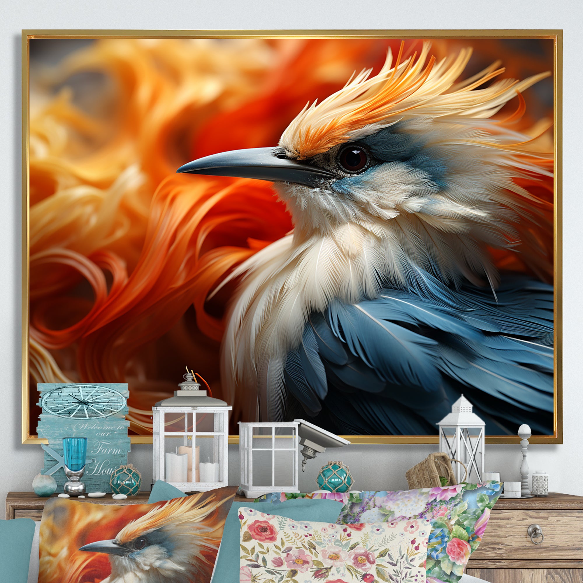 Ethereal Tones Form Abstract Wingspans - Bird Framed Canvas Art