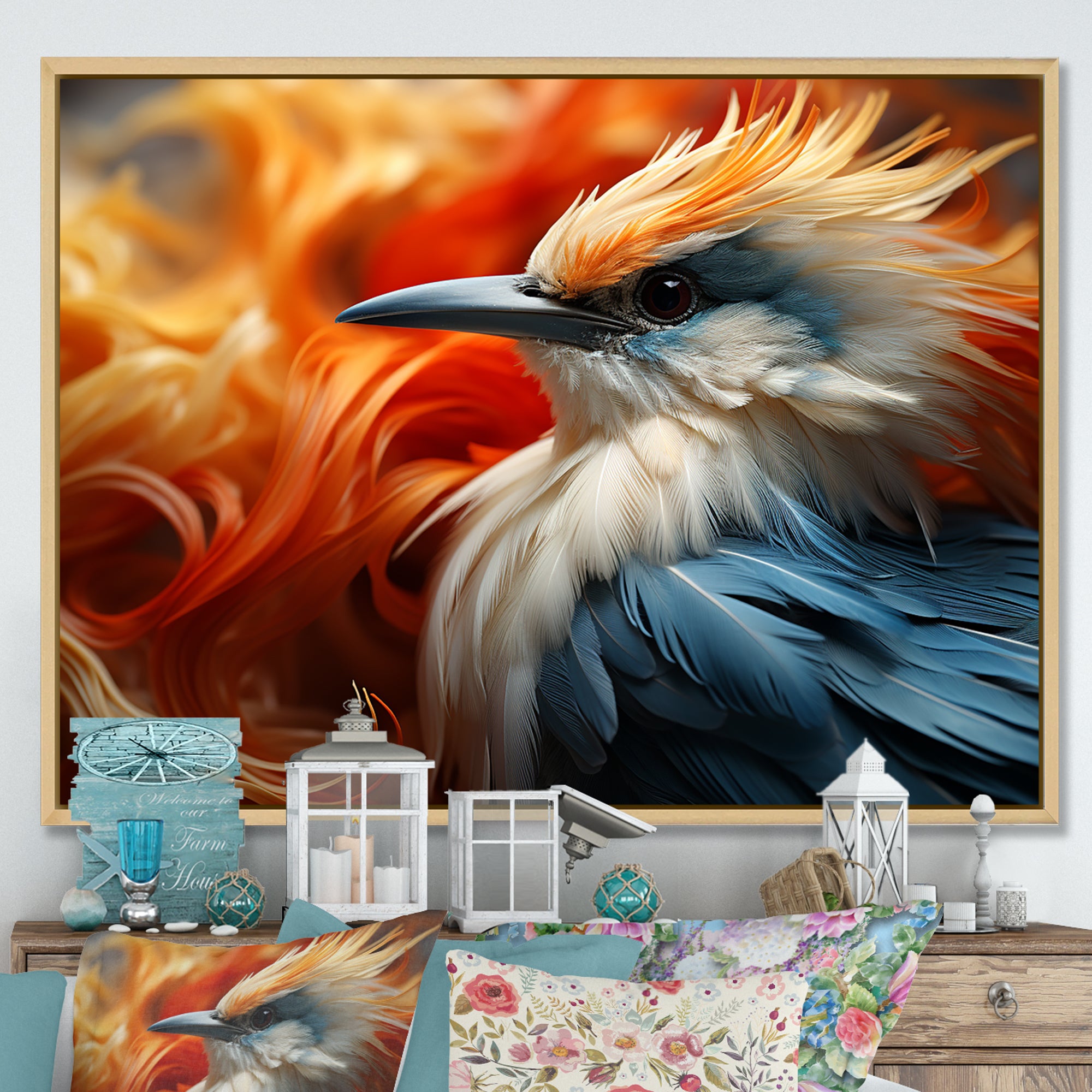 Ethereal Tones Form Abstract Wingspans - Bird Framed Canvas Art