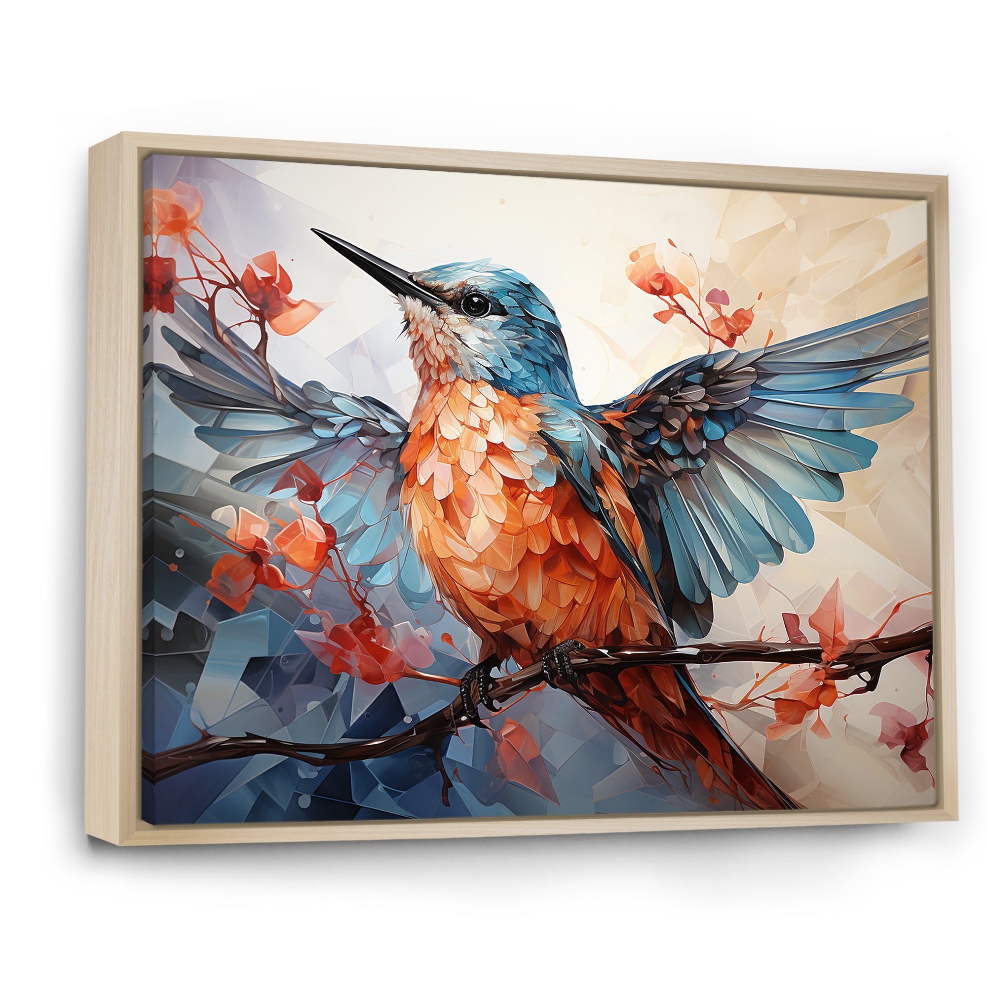 Geometric Birds In Cubist Skies - Bird Canvas Wall Art