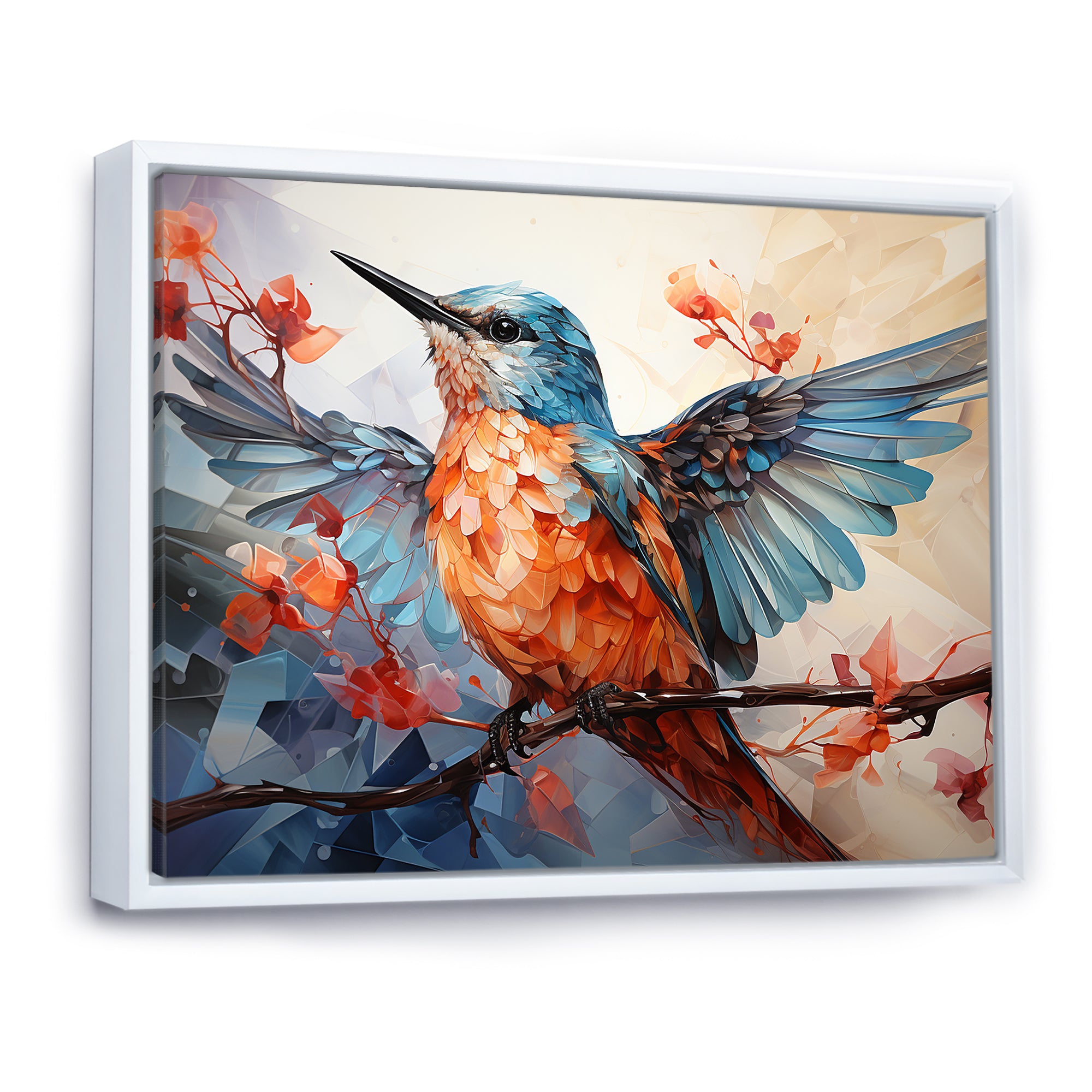 Geometric Birds In Cubist Skies - Bird Canvas Wall Art