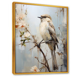 Minimalism Beige Bird On Branch - Bird Wall Decor