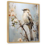 Minimalism Beige Bird On Branch - Bird Wall Decor