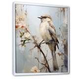 Minimalism Beige Bird On Branch - Bird Wall Decor