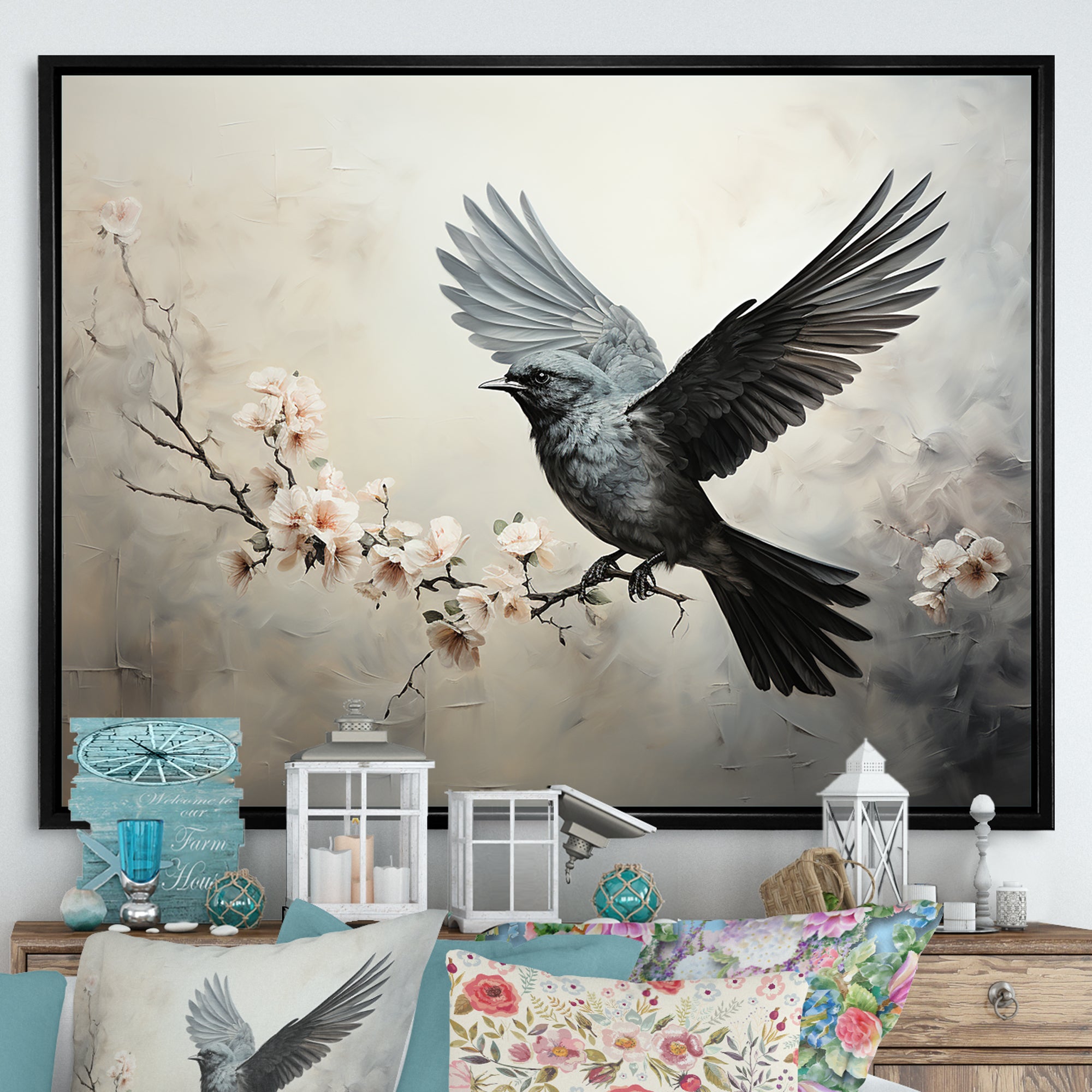 Minimalist Black Flight Of Bird - Bird Wall Art Prints