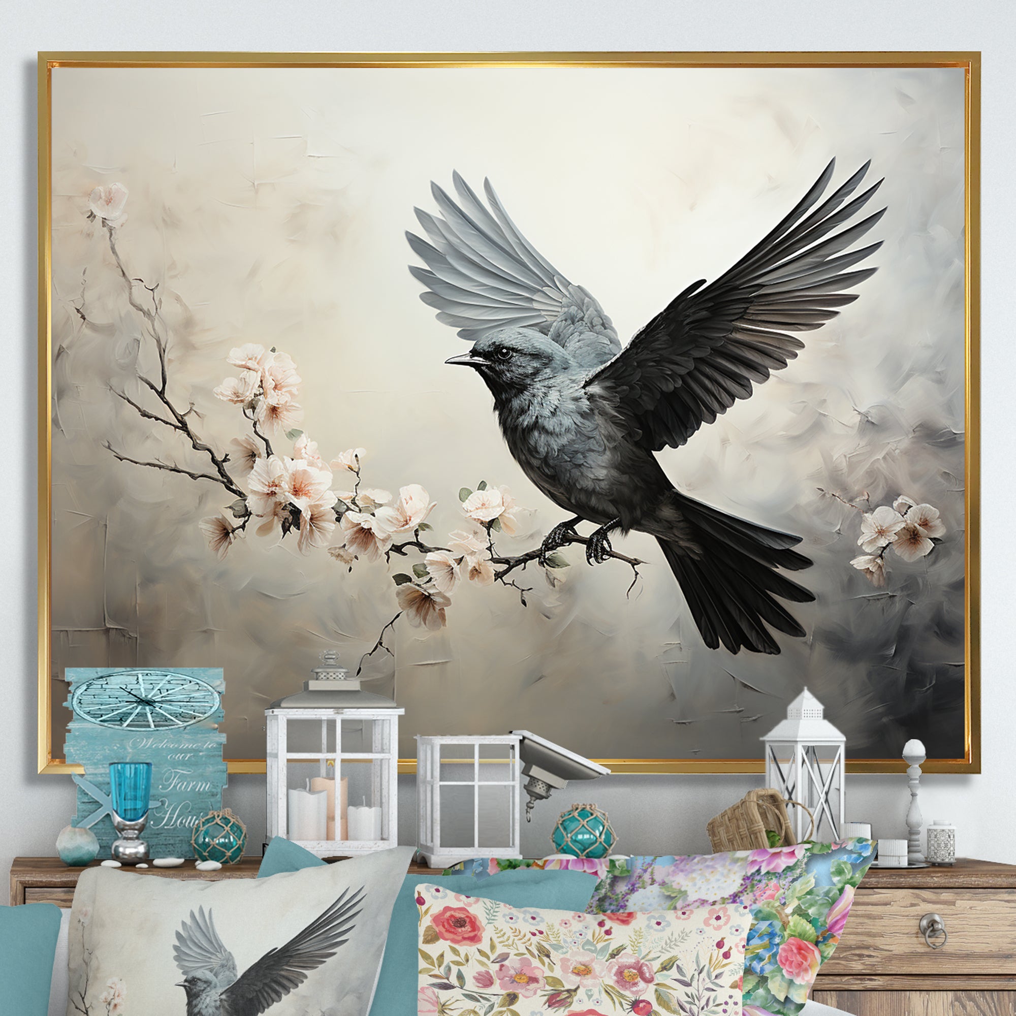 Minimalist Black Flight Of Bird - Bird Wall Art Prints