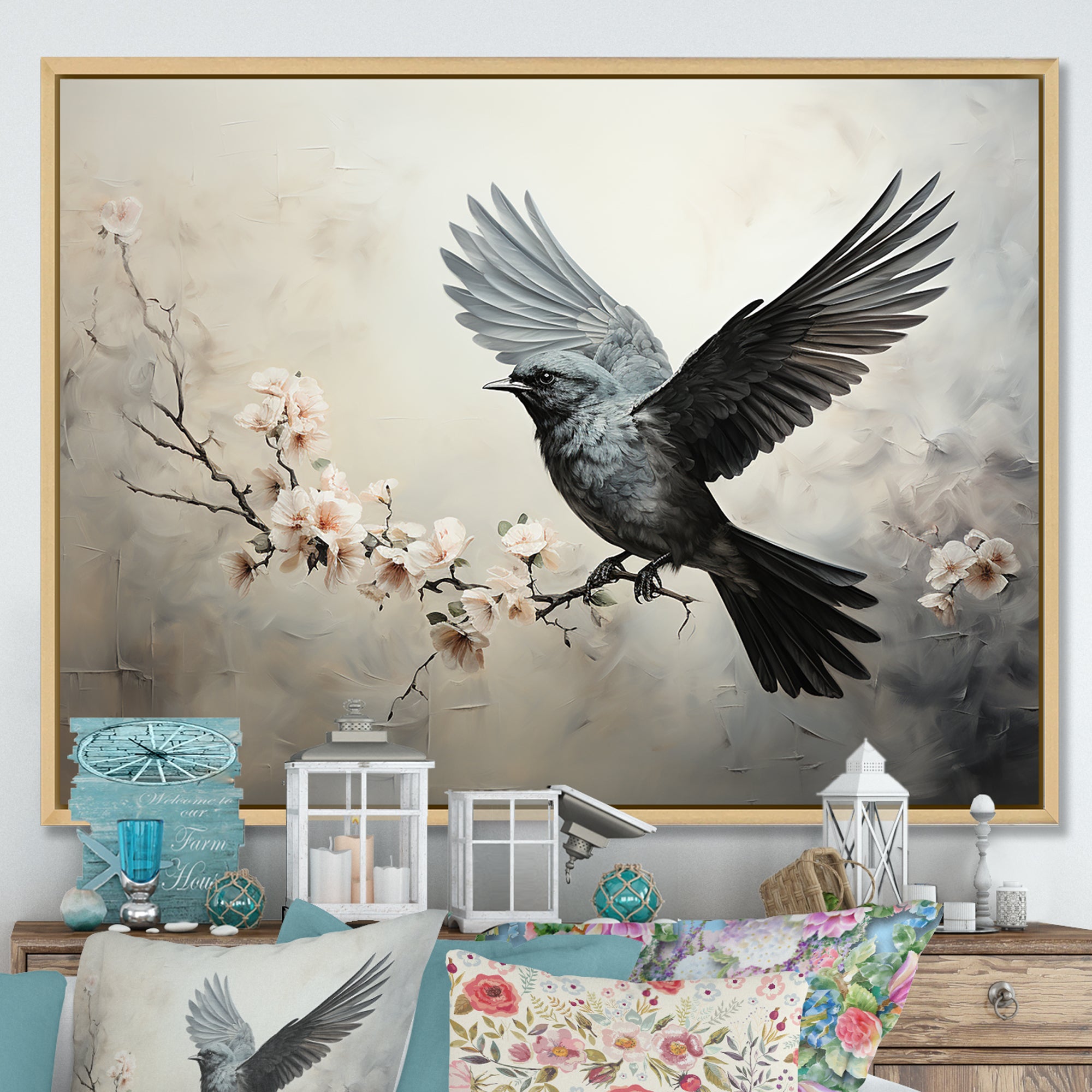 Minimalist Black Flight Of Bird - Bird Wall Art Prints