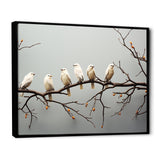 Contemporary Flock Of Birds On Branch - Bird Home Decor Art