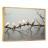 Contemporary Flock Of Birds On Branch - Bird Home Decor Art