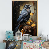 Noir Black Shadows Cast A Mysterious Ambiance - Bird Canvas Wall Art