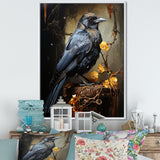 Noir Black Shadows Cast A Mysterious Ambiance - Bird Canvas Wall Art