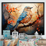Warm Sunrise Hues An Expressionist Portrayal Bird - Beige Bird Wall Art