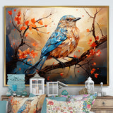 Warm Sunrise Hues An Expressionist Portrayal Bird - Beige Bird Wall Art