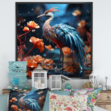 Watery Blues Heron - Bird Large Canvas Wall Art
