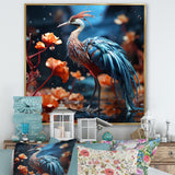 Watery Blues Heron - Bird Large Canvas Wall Art