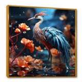 Watery Blues Heron - Bird Large Canvas Wall Art