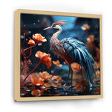 Watery Blues Heron - Bird Large Canvas Wall Art