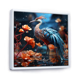 Watery Blues Heron - Bird Large Canvas Wall Art