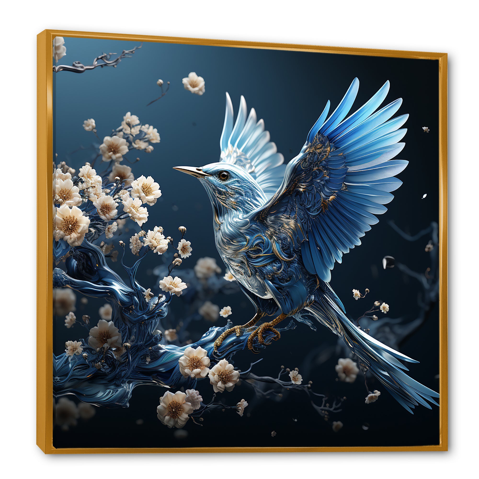 Watery Blues In Capture The Delicate Bird - Bird Home Decor Art
