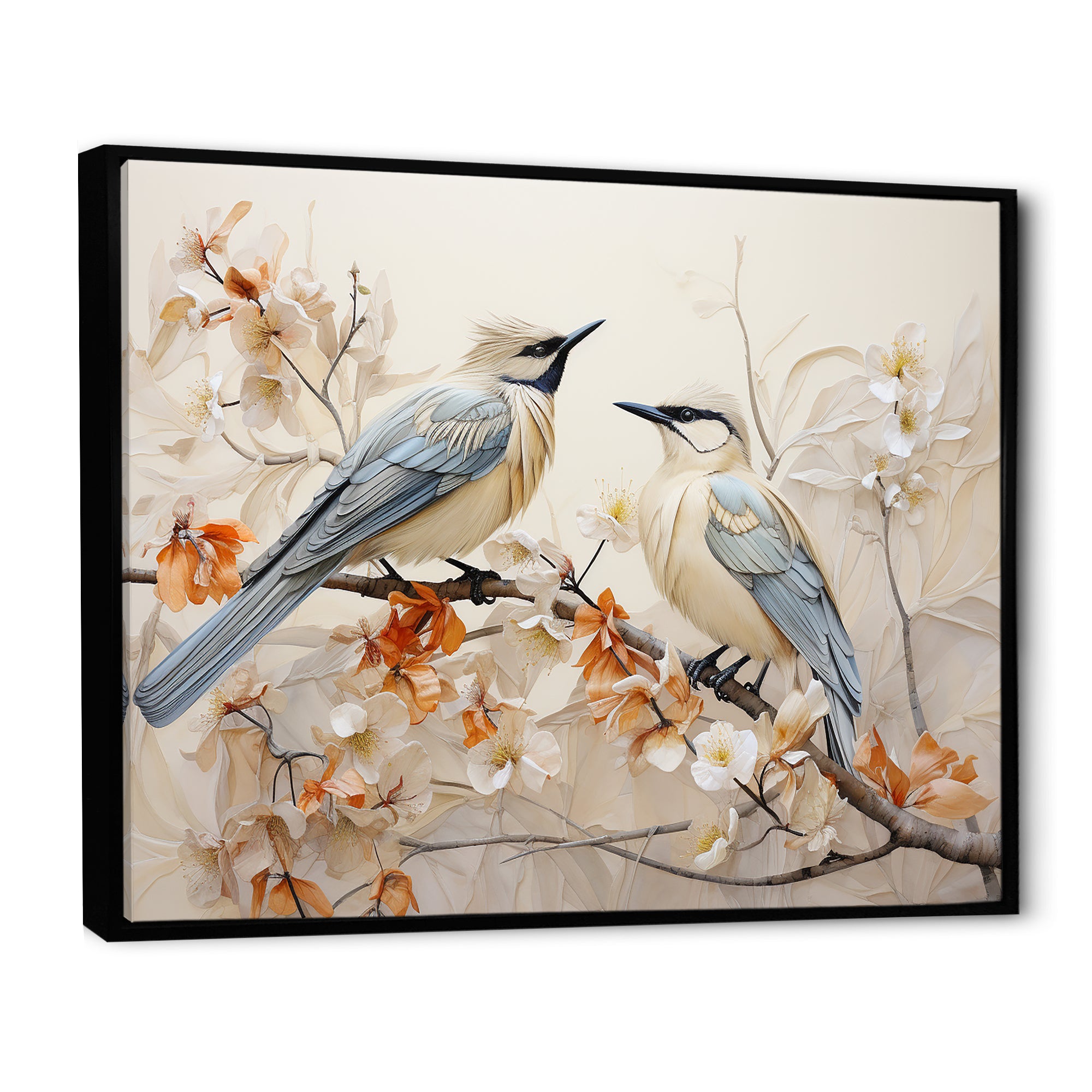 Minimalism Birds Paradise Floral Branch - Bird Floral Bedroom Wall Art