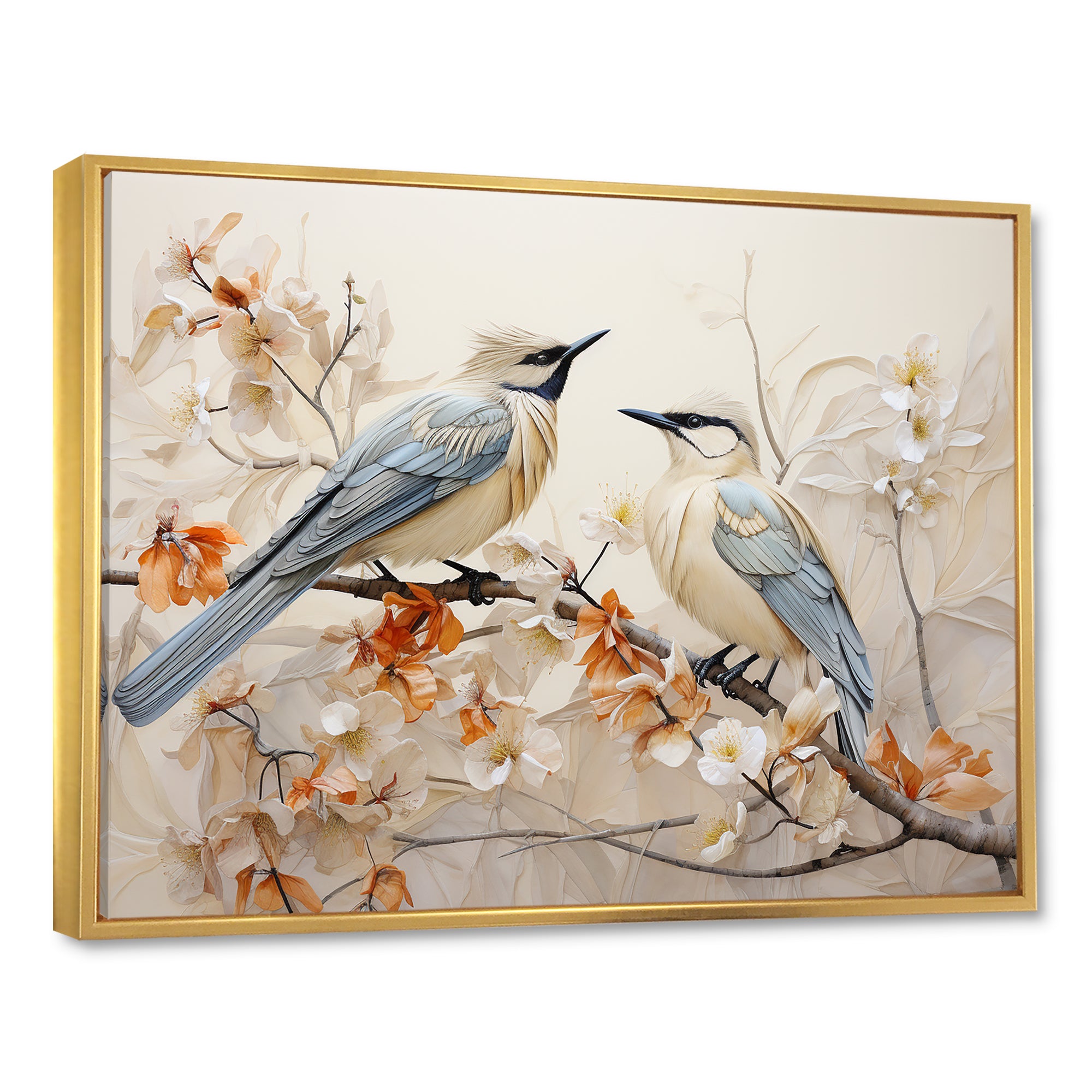 Minimalism Birds Paradise Floral Branch - Bird Floral Bedroom Wall Art