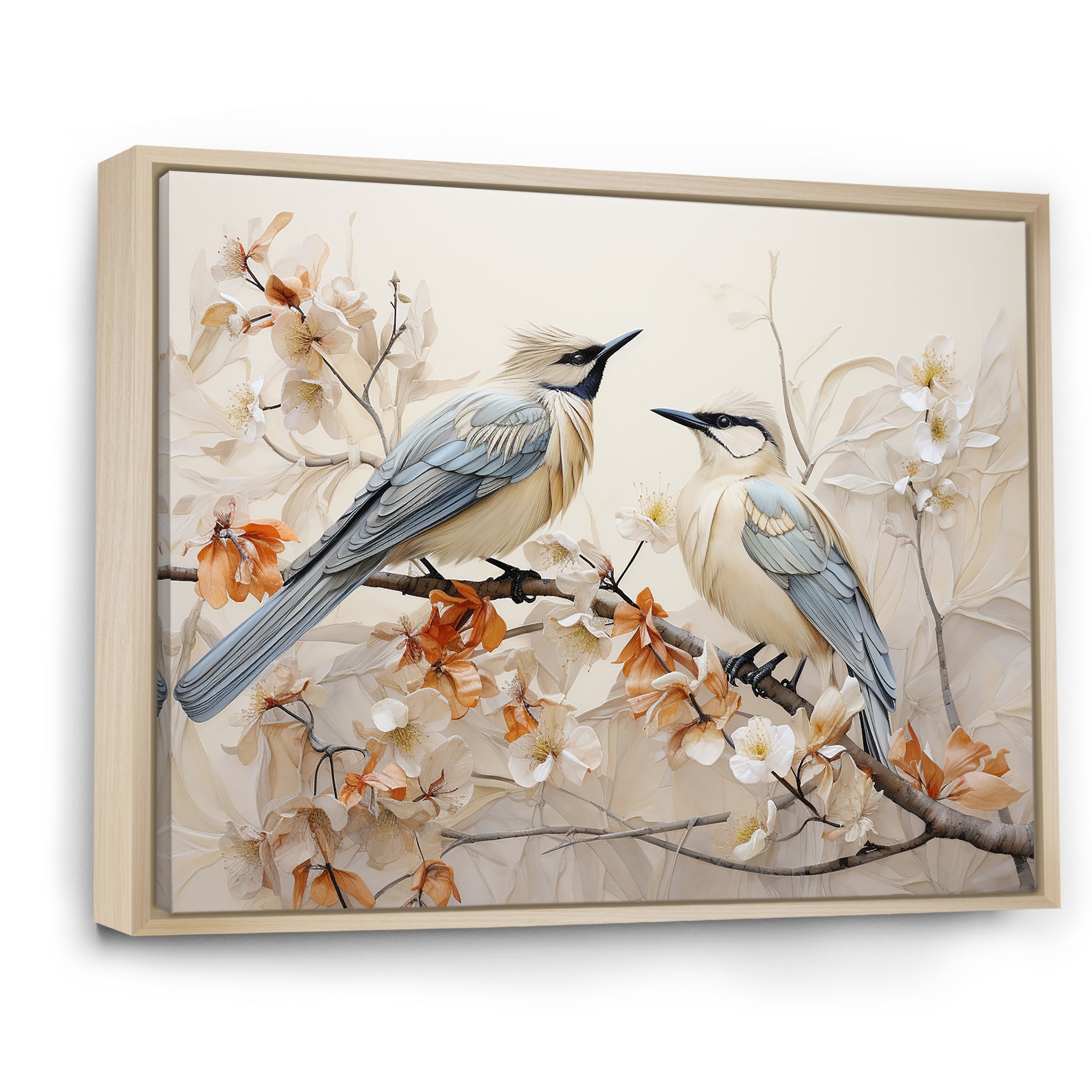 Minimalism Birds Paradise Floral Branch - Bird Floral Bedroom Wall Art